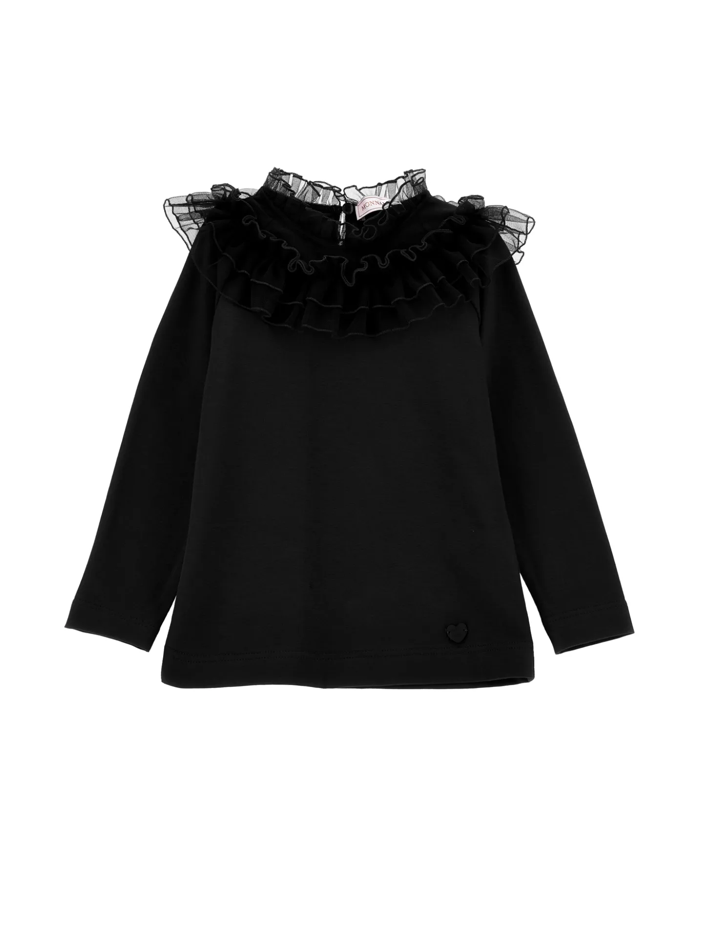 T-shirt colletto tulle