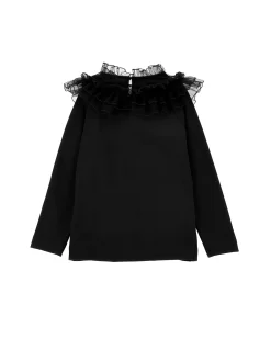 T-shirt colletto tulle