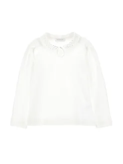 T-shirt con colletto strass