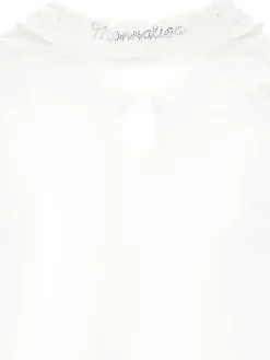 T-shirt con colletto strass