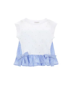 T-shirt con fiocchi e strass