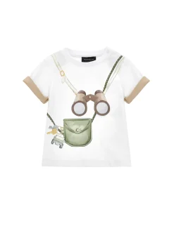 T-shirt con maniche a risvolto