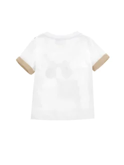 T-shirt con maniche a risvolto