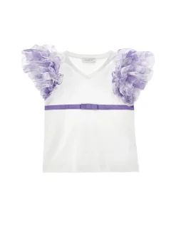 T-shirt con maniche tulle