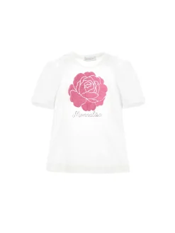 T-shirt con rosa glitter