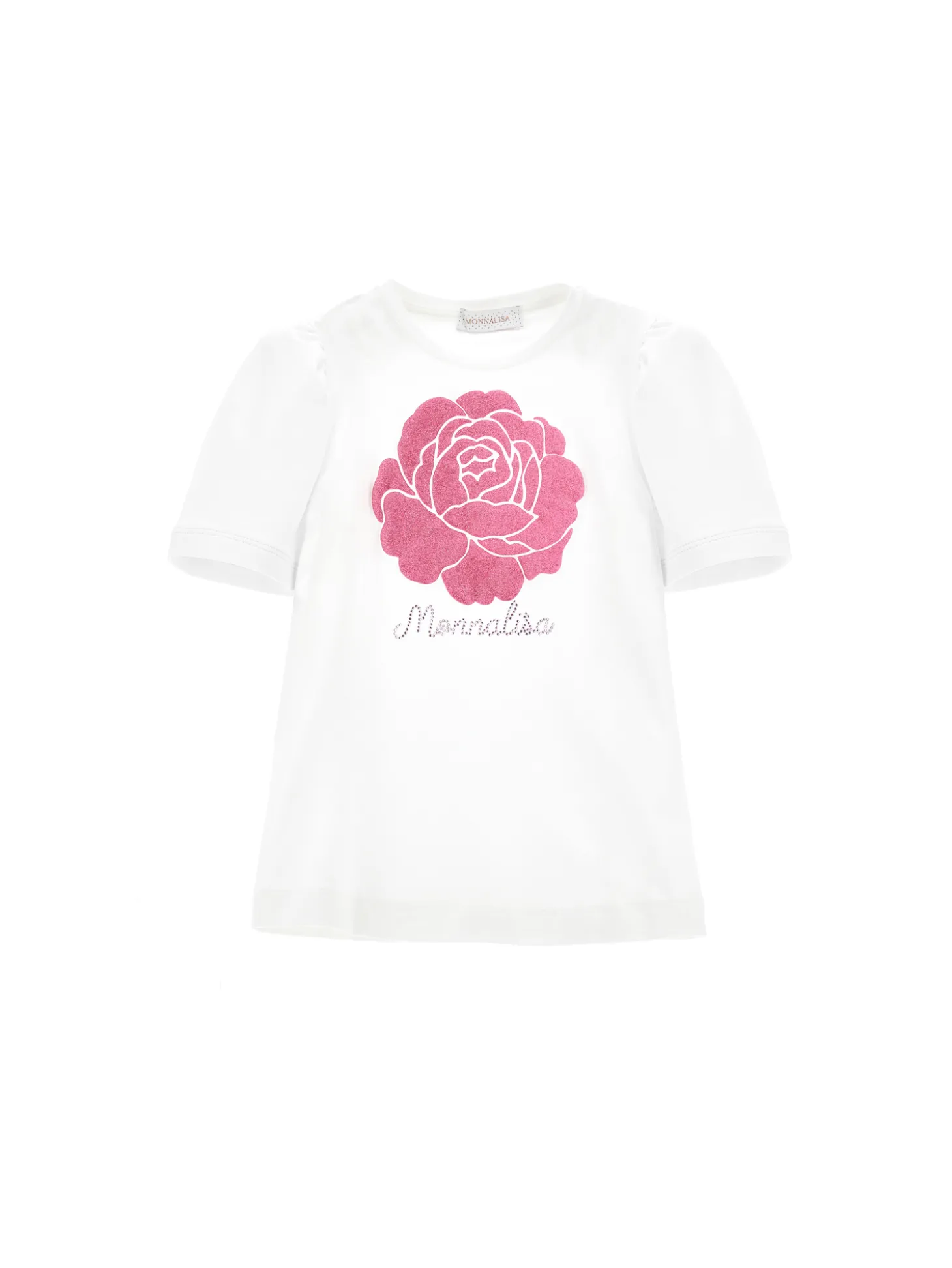 T-shirt con rosa glitter