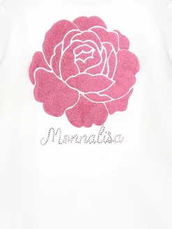 T-shirt con rosa glitter
