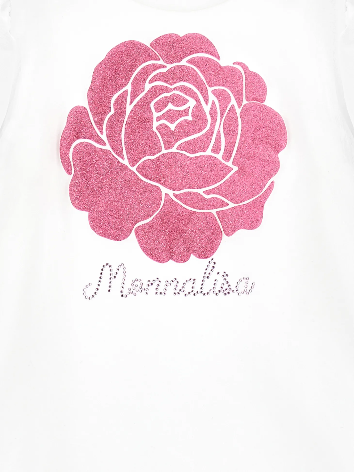 T-shirt con rosa glitter