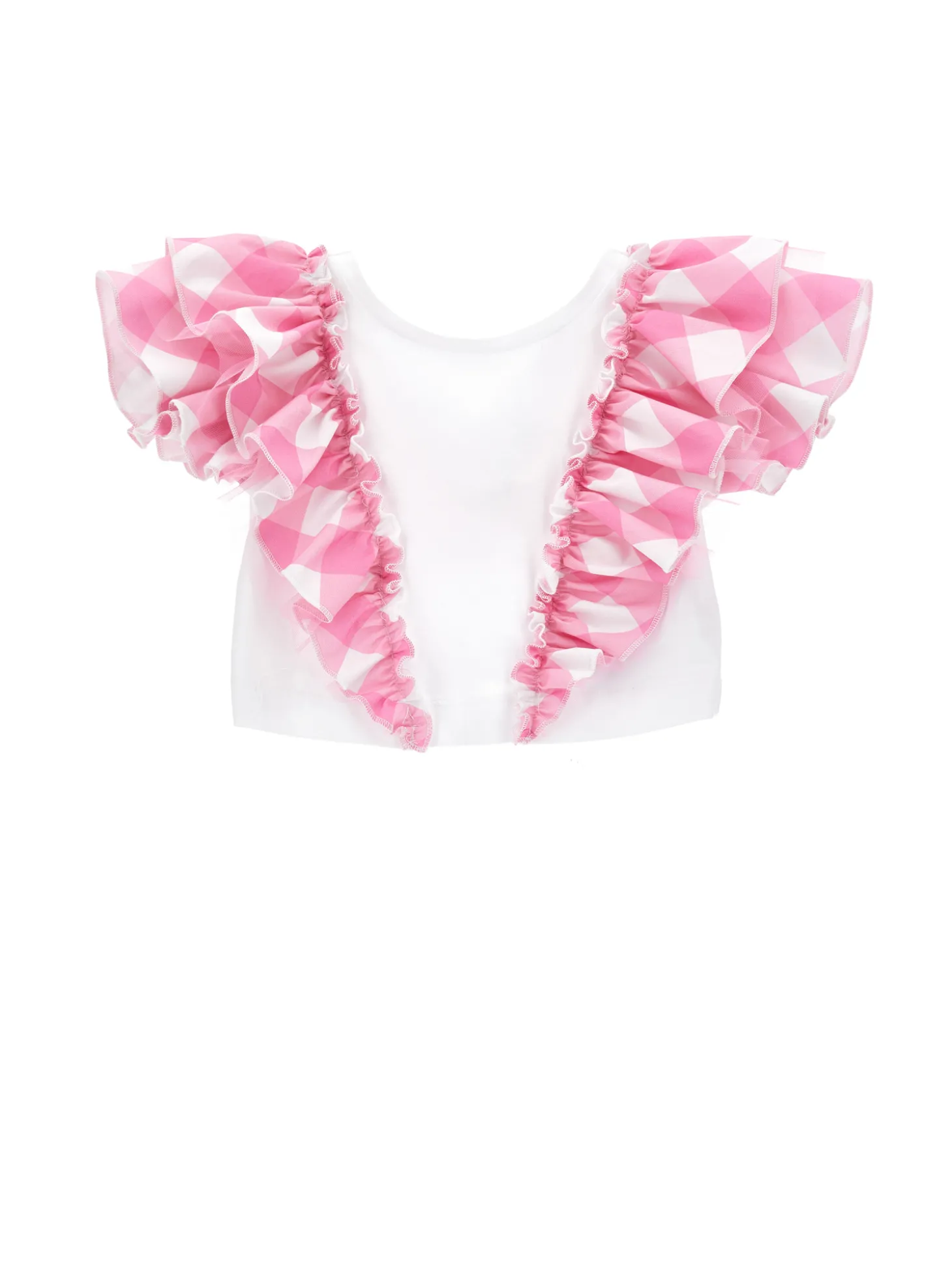 T-shirt con rouche vichy