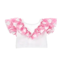 T-shirt con rouche vichy