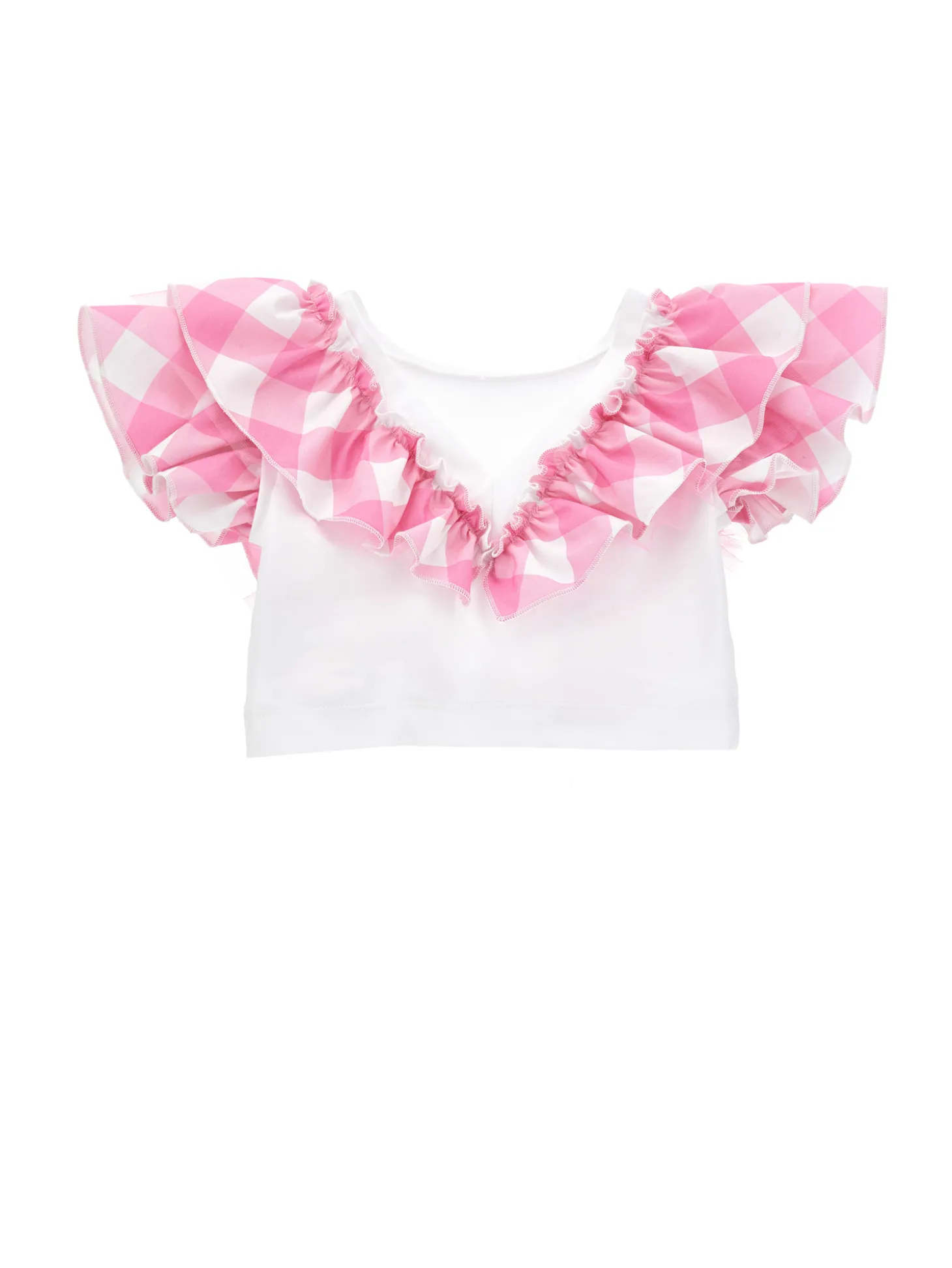 T-shirt con rouche vichy