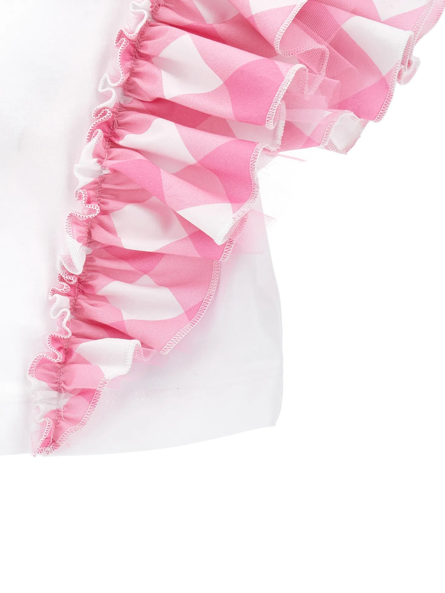 T-shirt con rouche vichy
