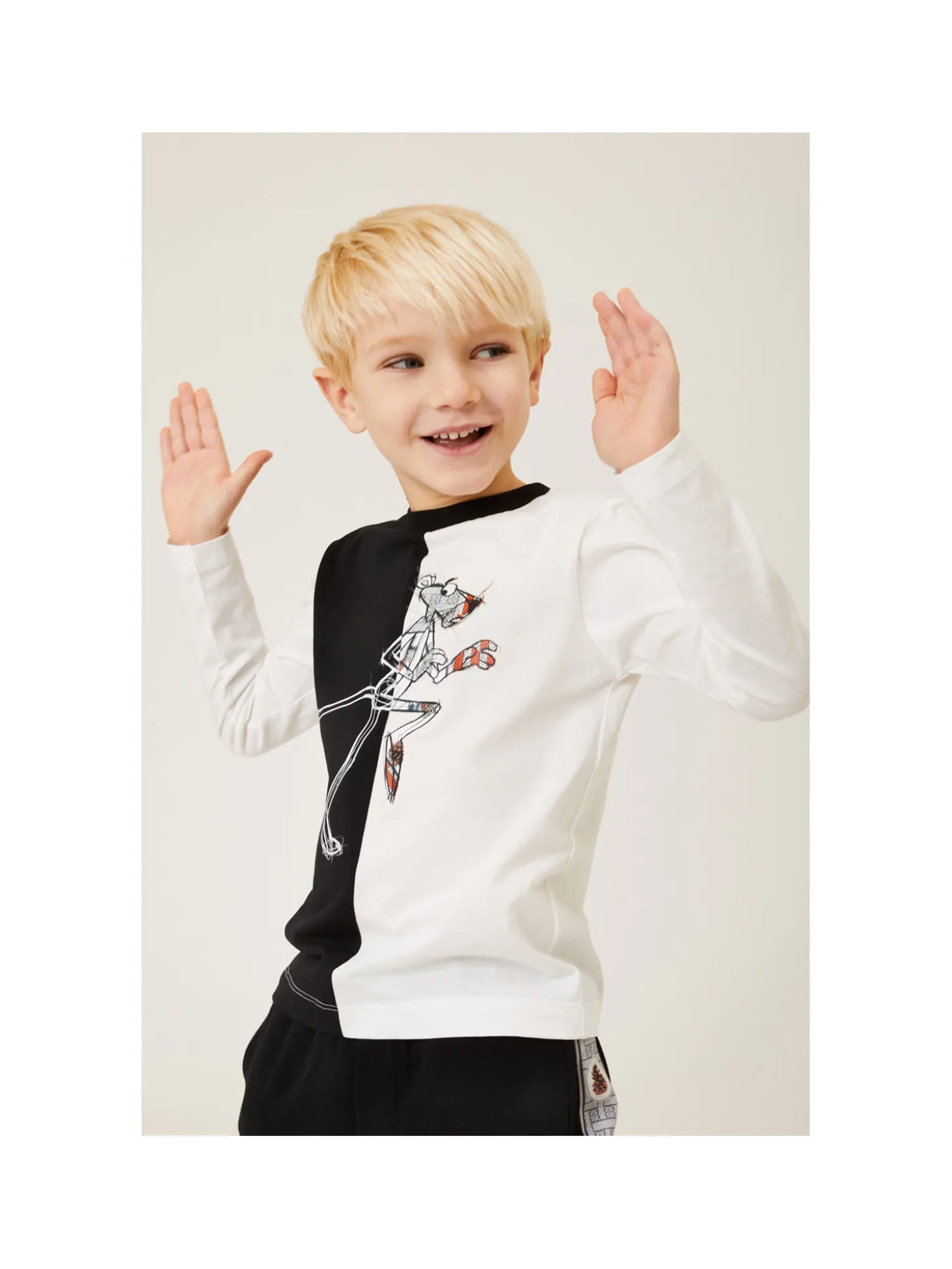 T-shirt cotone bicolor Pink Panther