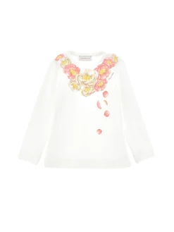 T-shirt cotone collana di fiori