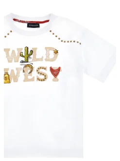 T-shirt cotone con borchiette