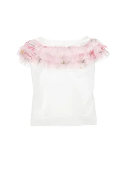 T-shirt cotone organico con tulle