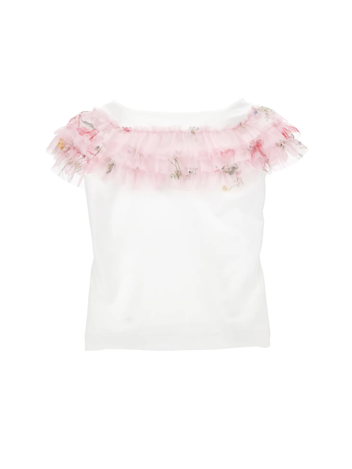 T-shirt cotone organico con tulle