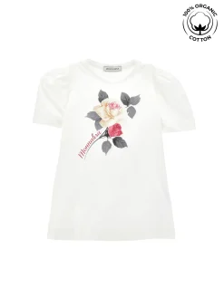 T-shirt cotone organico con rosa
