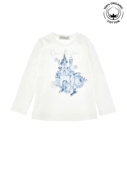 T-shirt cotone organico stampa castello