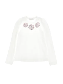 T-shirt cotone ricamo rose