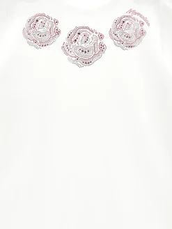 T-shirt cotone ricamo rose