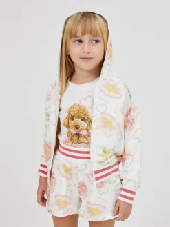 T-shirt cotone stampa barboncino e anemone