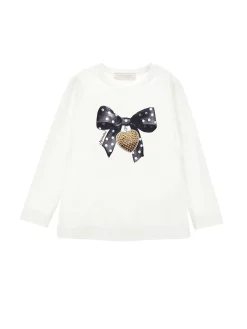 T-shirt cotone stampa fiocco