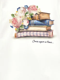 T-shirt cotone stampa libri
