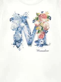 T-shirt cotone stampa logata con strass