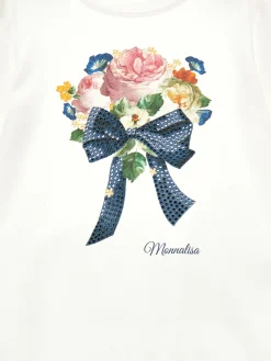 T-shirt cotone stampa mazzolino fiori