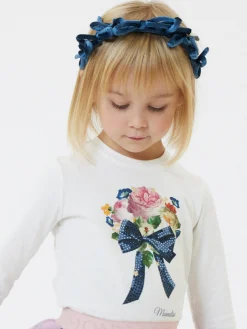 T-shirt cotone stampa mazzolino fiori