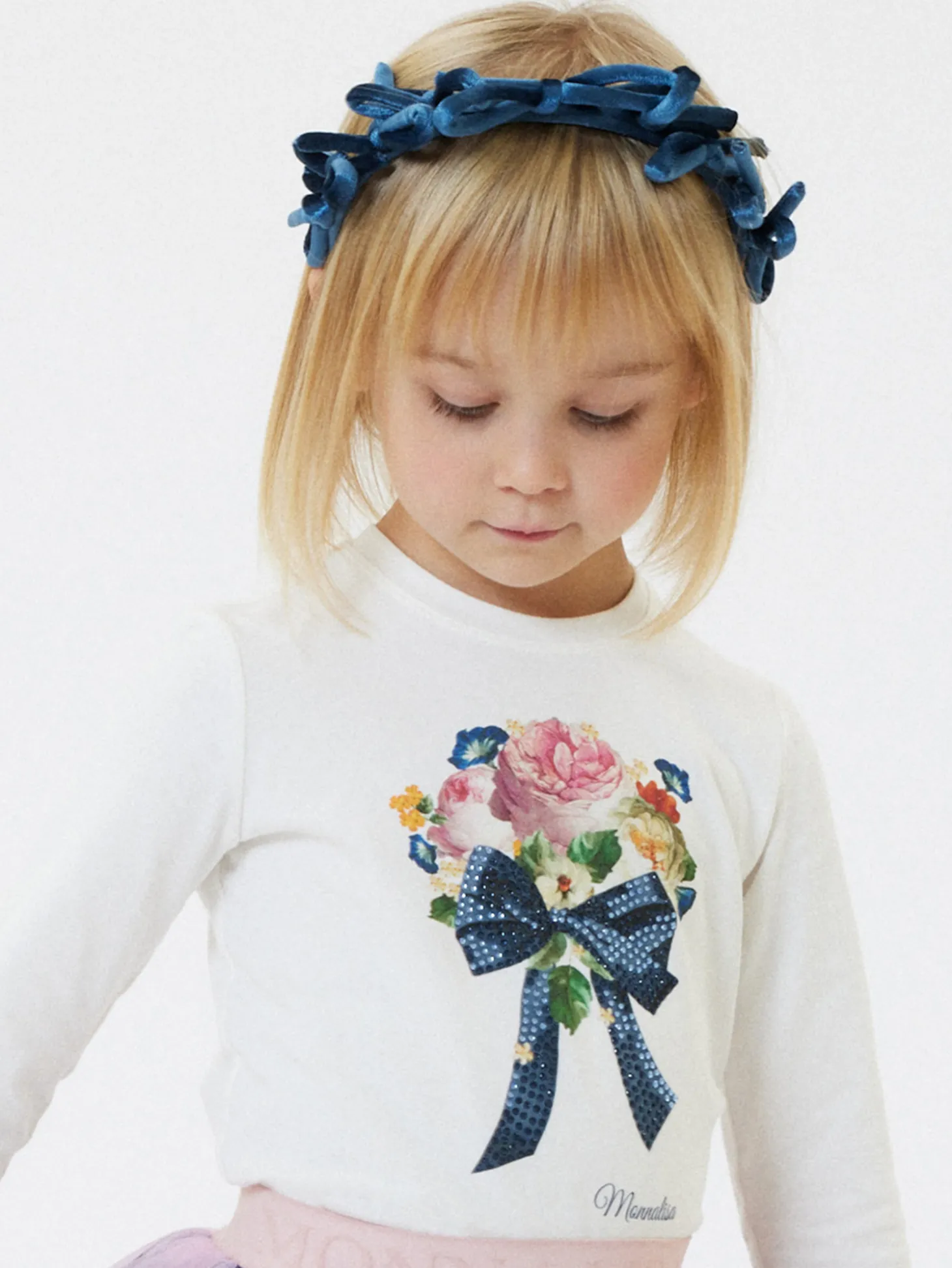 T-shirt cotone stampa mazzolino fiori