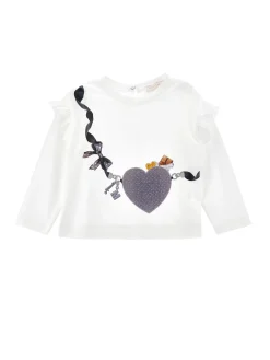 T-shirt cotone stampa tracolla
