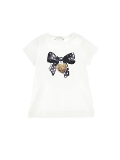 T-shirt cotone stampata con strass