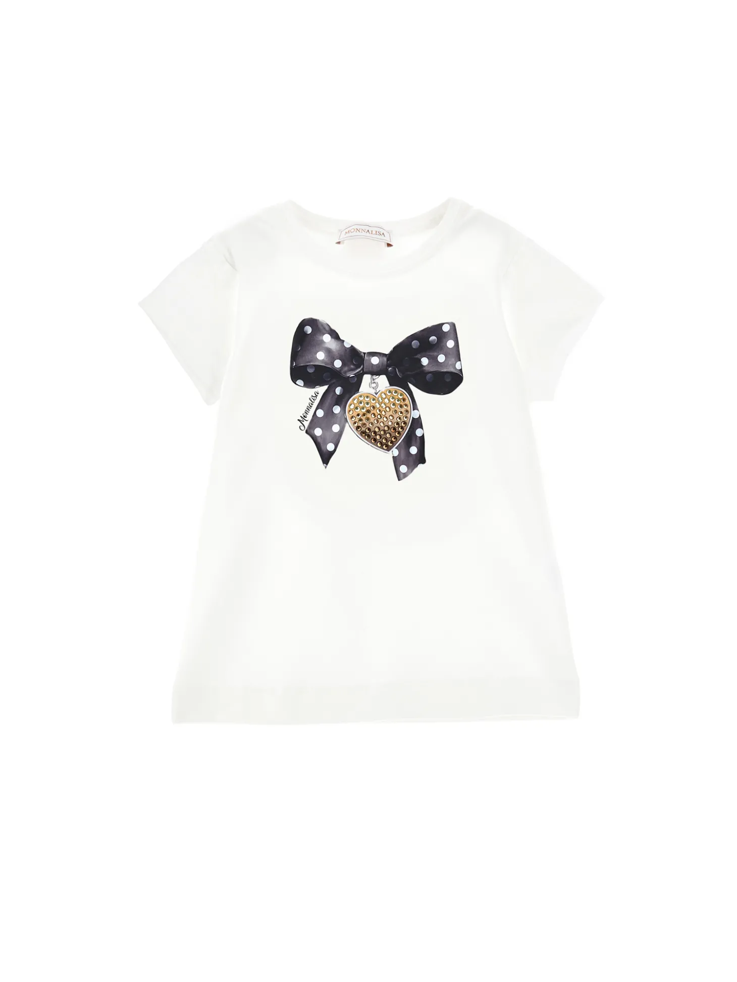 T-shirt cotone stampata con strass