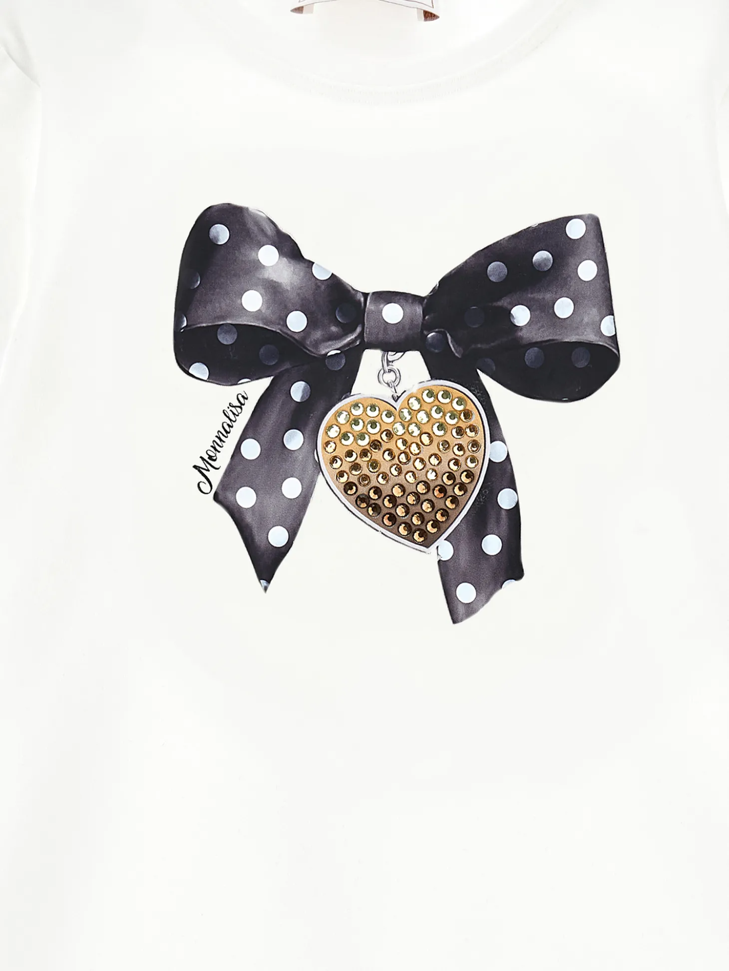 T-shirt cotone stampata con strass