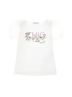 T-shirt jersey con maniche tulle