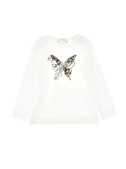 T-shirt jersey con maxifarfalla