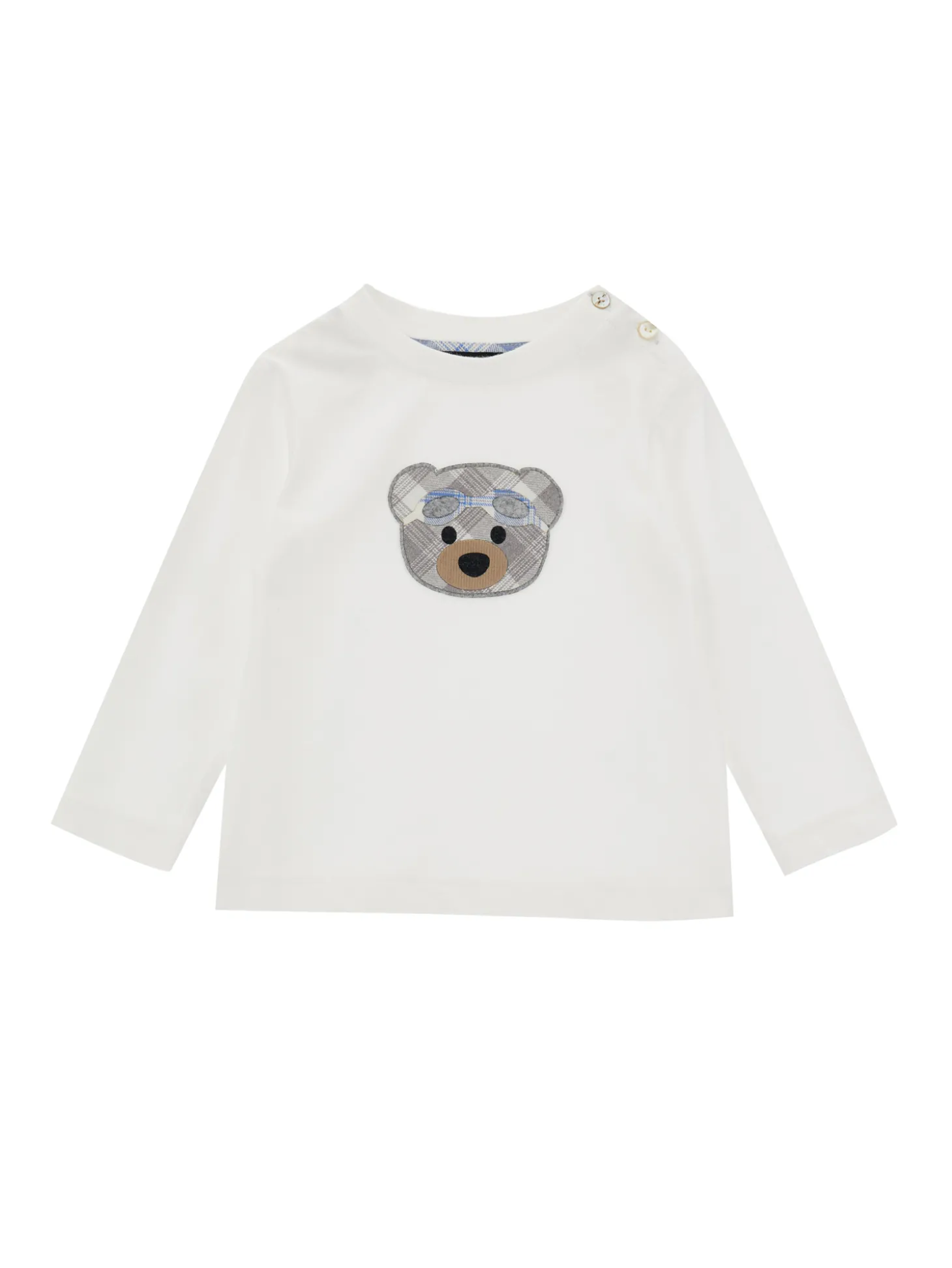 T-shirt jersey con orsetto check