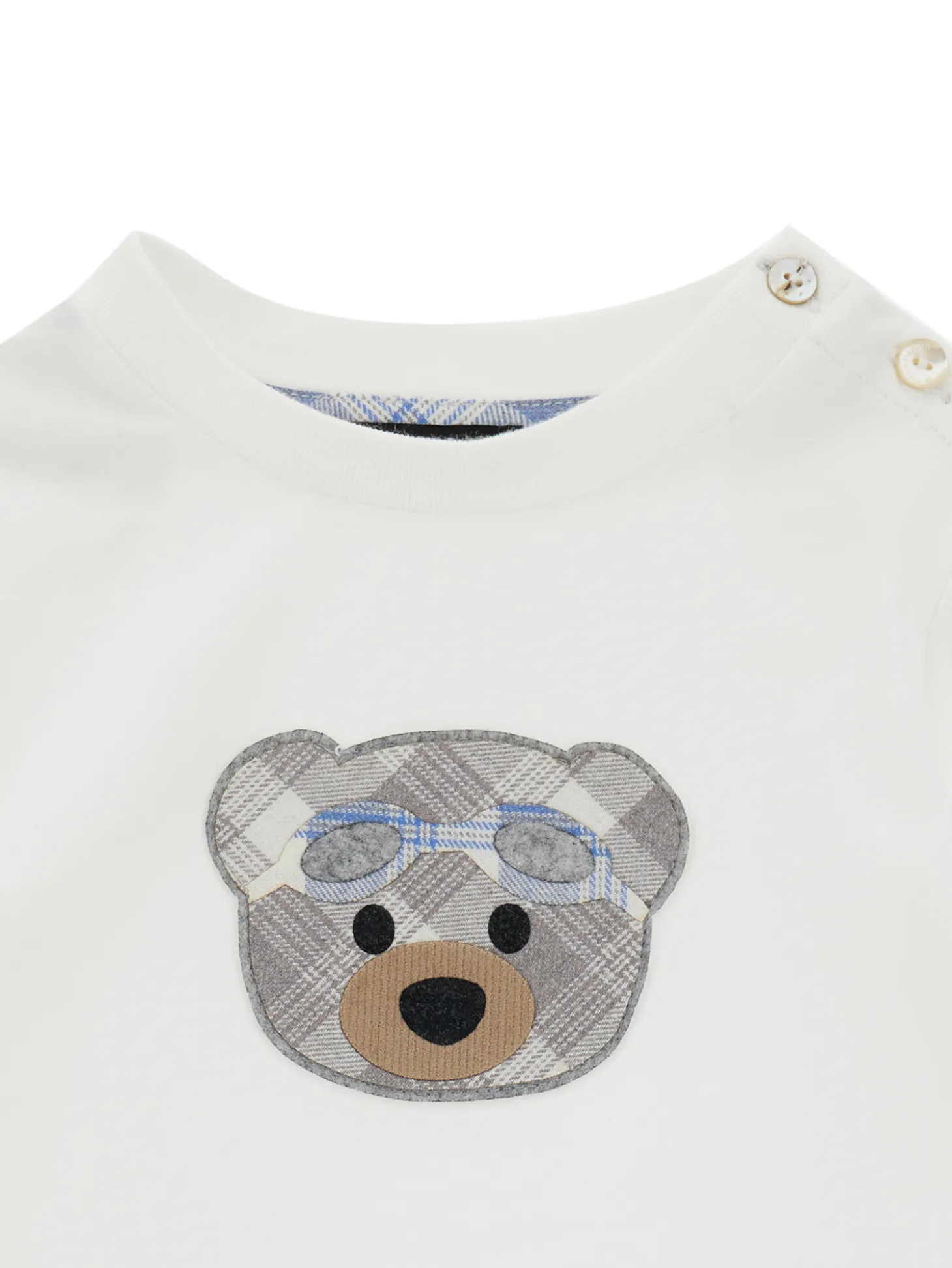 T-shirt jersey con orsetto check