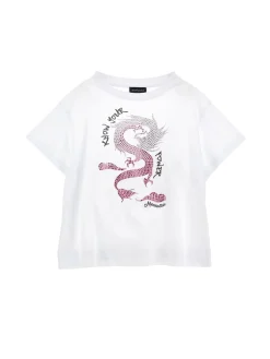 T-shirt jersey con strass