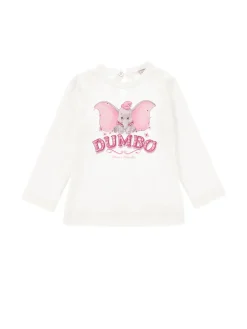 T-shirt jersey cotone con Dumbo e strass