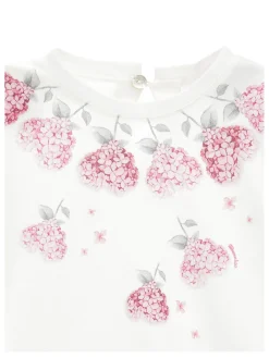 T-shirt jersey cotone con collana fiori