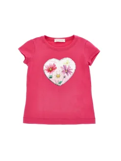 T-shirt jersey cuore paillettes