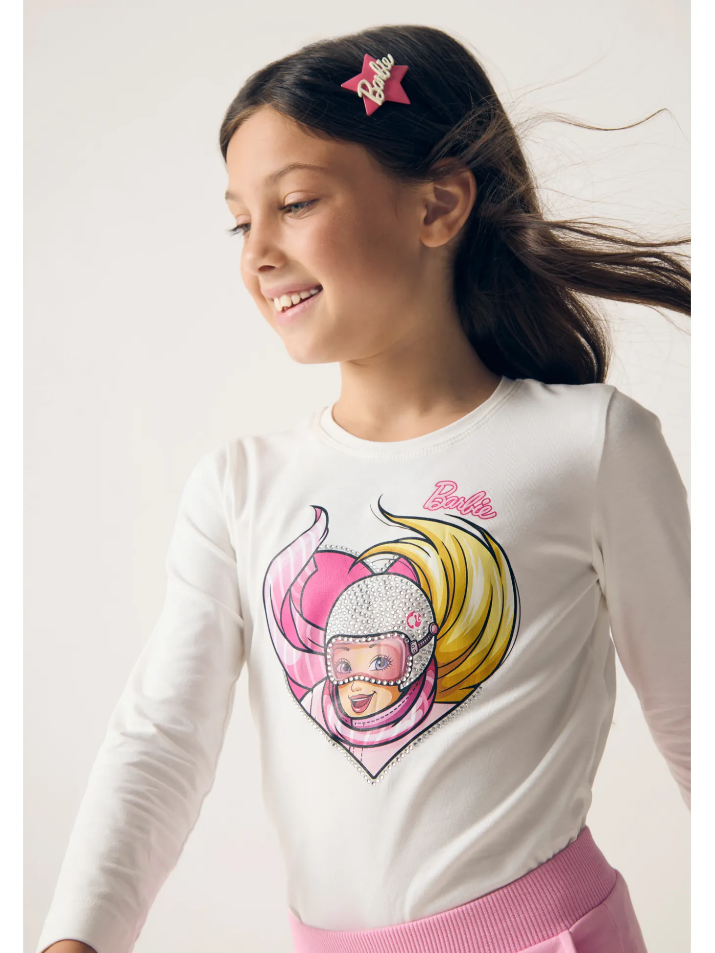 T-shirt jersey cuore strass Barbie™
