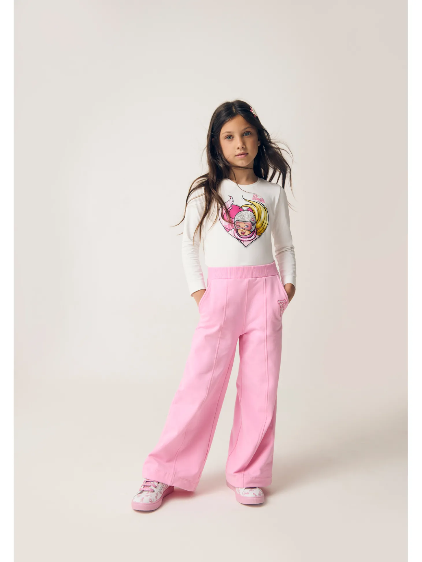 T-shirt jersey cuore strass Barbie™
