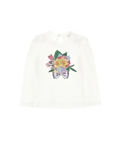 T-shirt maniche lunghe strass